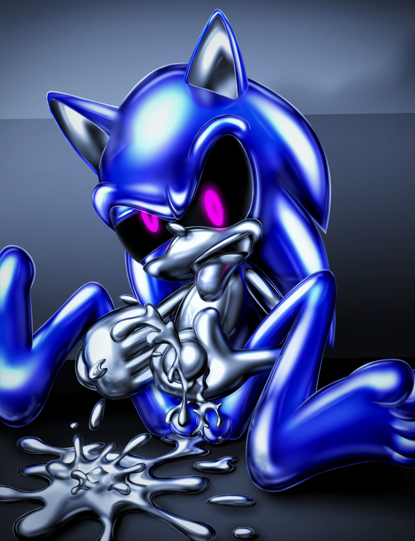 absurd_res anal anthro cum erection goo_creature hi_res humanoid_penis liquid liquid_metal machine male male_only masturbation open_mouth penis robot silverslime slime sonic_(series) sonic_the_hedgehog transformation