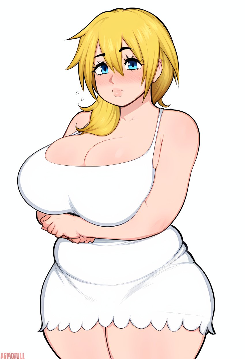 ai_generated chubby huge_breasts kingdom_hearts namine white_dress