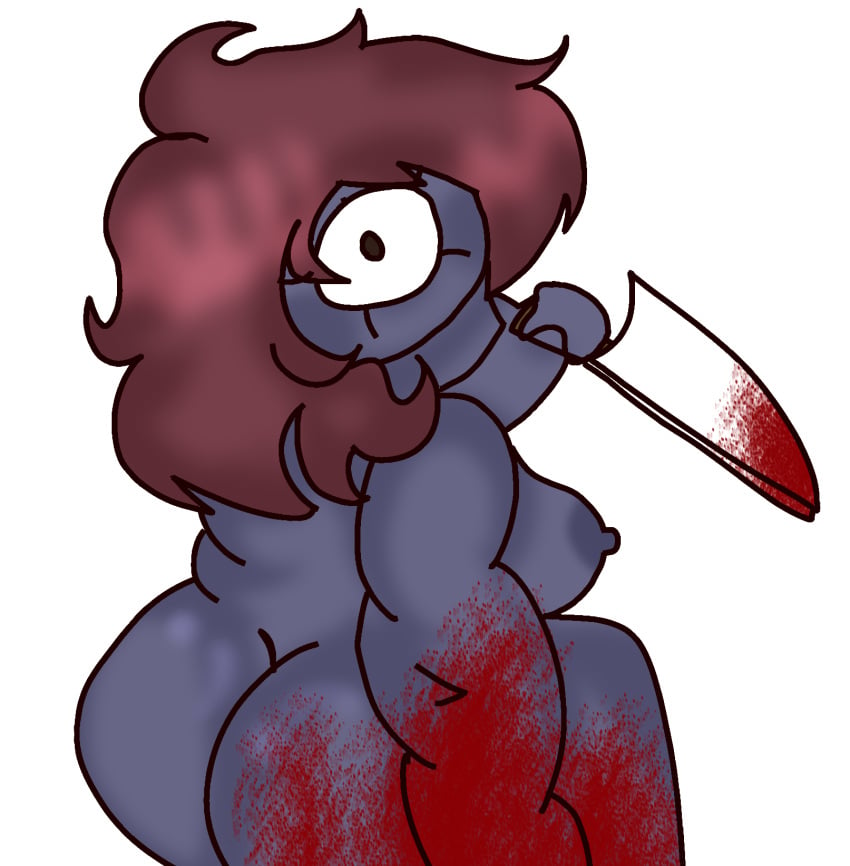 ass big_ass blood boobs consensual consent cute cyclops deadly dumptruck_ass dumptruck_butt focus gore ibispaintx knife knifepoint monster monster_girl mouth no oc one_eye_visible rear rear_view shaved_pussy soggy_cat stare staring_at_viewer surprised surprised_expression thehorneytea