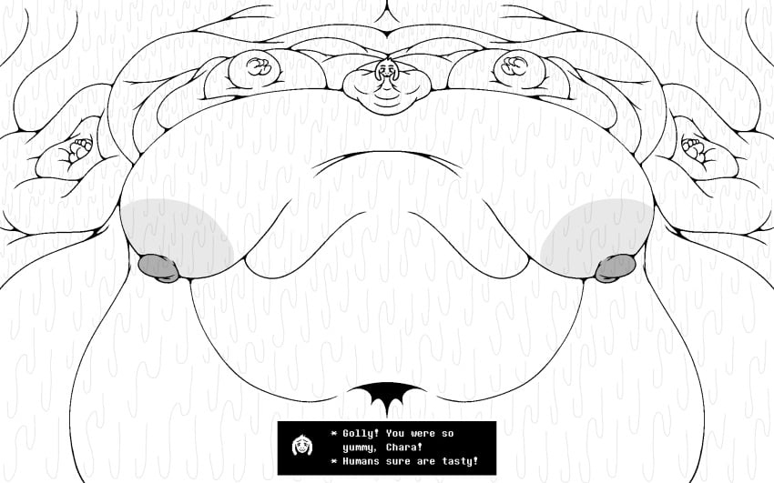 asriel_dreemurr blob fat hyper_belly hyper_fat implied_vore male_only