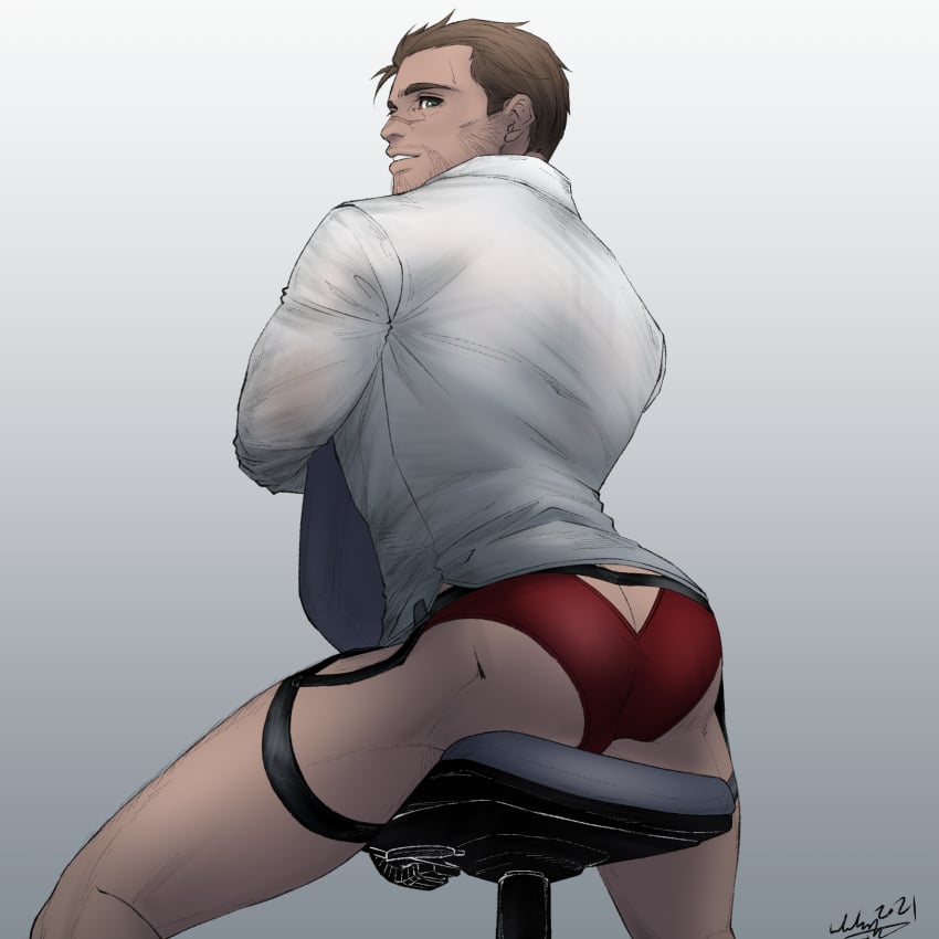 bara beard clothing detroit:_become_human gavin_reed male male_only manly muscular_male tight_clothing underwear wyatt_wu1020