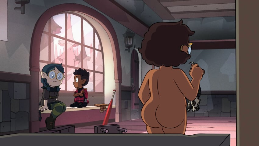 1boy 2girls ass ass_focus back_view backsack butt butt_focus camila_noceda casual completely_nude completely_nude_female dark_skin dark_skinned_female disney disney_channel disney_xd edit female female_focus human latina milf nude nudist nudity renajon round_ass screenshot screenshot_edit the_owl_house