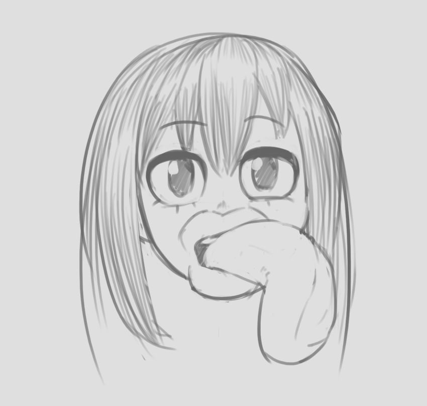 1girls bananarama_(artist) big_lips big_tongue bimbo bimbo_lips black_hair face_focus female female_focus female_only head_only huge_lips huge_tongue hyper hyper_lips licking_lips long_tongue my_hero_academia sketch solo thick_lips tongue tongue_out tsuyu_asui