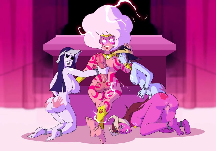 alien_girl alien_humanoid diamond_authority electricity erect_penis femsub futadom futanari handjob kishinpain pink_diamond_(steven_universe) steven_universe