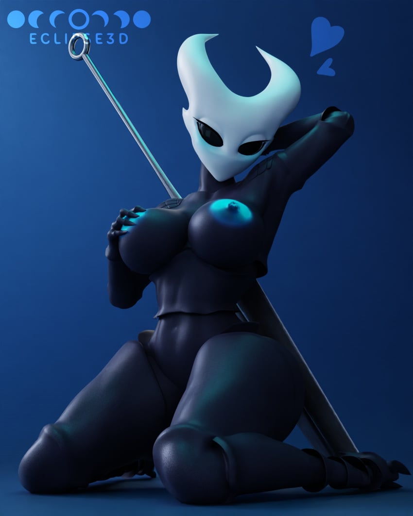 1girls 3d 3d_(artwork) 3d_model 3d_render anthro arthropod black_body blue_nipples breast_grab breasts eclipse3d female female_focus female_only hollow_knight hornet_(hollow_knight) humanoid insects nipples solo video_game video_games