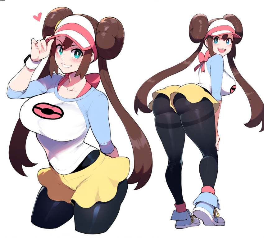 1girls ai_generated anemoi ass bent_over big_ass big_breasts breasts female female_only looking_back pokemon rosa_(pokemon) tagme thick_thighs twintails