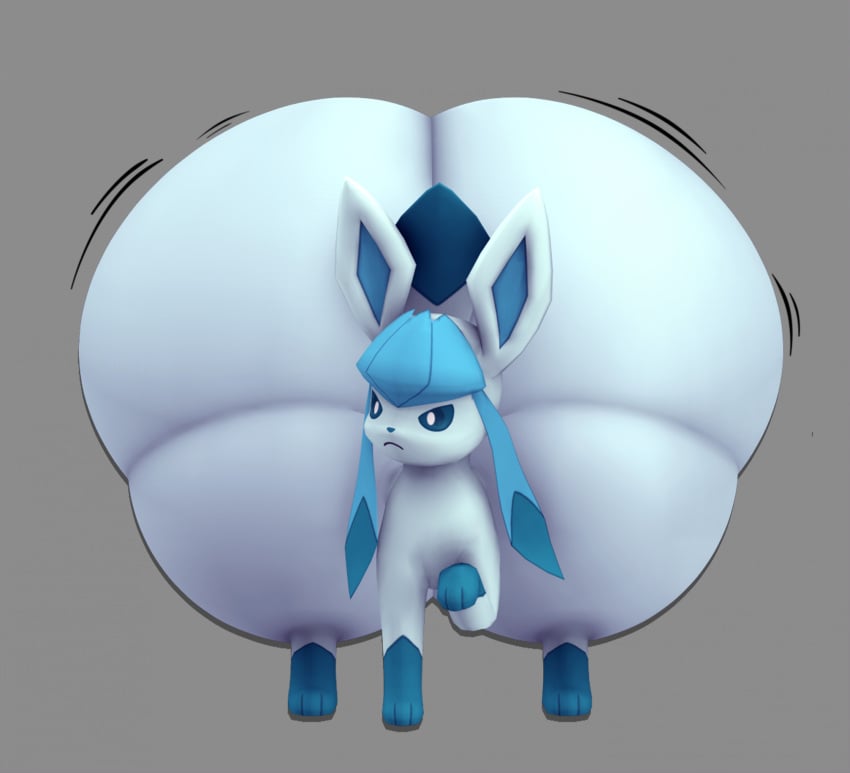 1boy ass ass_body big_ass big_butt bottom_heavy cindablimp eeveelution feral glaceon huge_ass male male_only pokemon pokemon_(species) thick_thighs thighs