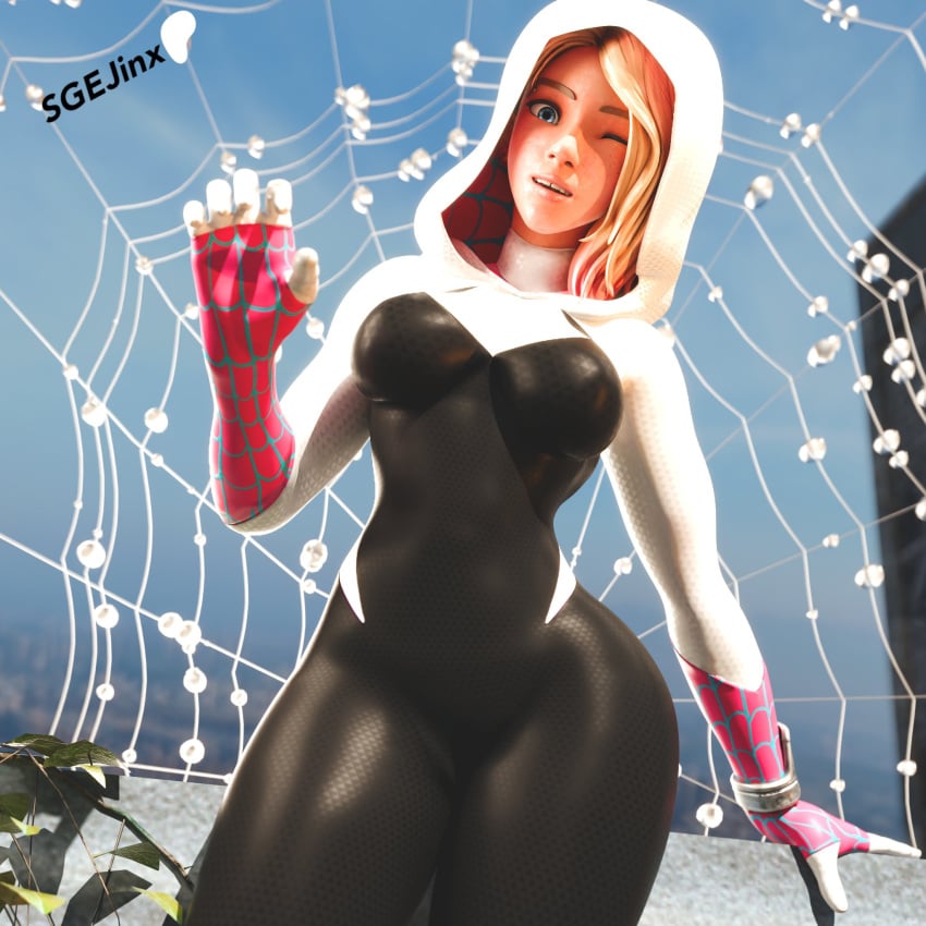 1girls 3d breasts chest curvaceous curvy curvy_figure female ghost-spider gwen_stacy gwen_stacy_(spider-verse) hero heroine hips hourglass_figure legs light-skinned_female light_skin marvel marvel_comics sgejinx_(artist) slim_waist spider-gwen spider-gwen_(spider-verse) spider-man:_across_the_spider-verse spider-man_(series) superhero superheroine thick thick_hips thick_legs thick_thighs thighs top_heavy voluptuous waist wide_hips