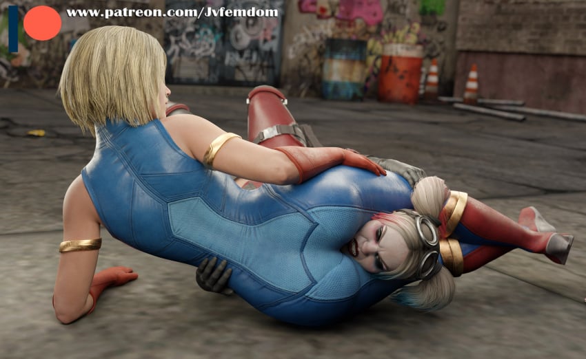 2girls 3d 3d_(artwork) absurd_res arrogant batman_(series) beaten between_legs between_thighs blender brown_boots brown_hair catfight catsuit choking crush crushing dc dc_comics defeated dominant dominant_female domination dominatrix female female/female female_domination female_on_female female_only femdom fight fingerless_gloves girl_on_girl girls girls_only harley_quinn harley_quinn_(injustice) headscissor headscissors helpless highres humiliated humiliating humiliation injustice_2 jpeg jvfemdom kara_danvers kara_zor-el knee_boots leather_boots leg_lock leglock legs looking_pleasured multiple_girls only_female pinned pinned_down ponytail pose round_ass round_butt sadism sadistic sadistic_girl scissorhold short_hair smile smirk smug smug_face smug_grin submission submission_hold submissive supergirl supergirl_(injustice) superheroine thick_ass thick_thighs thighs utter_domination voluptuous voluptuous_female wrestling yuri