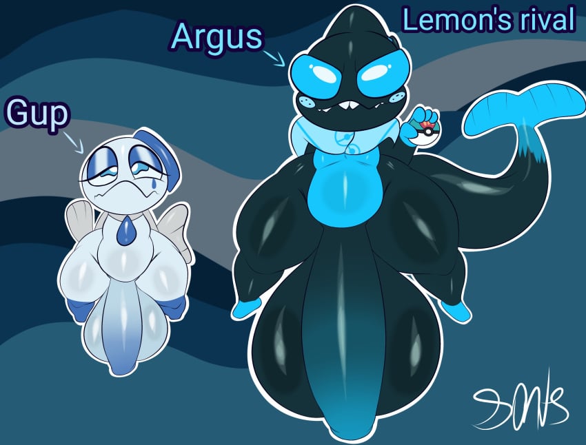 anthro argus_(plushtrapboy) ass balls big_balls big_butt big_penis black_balls black_body black_penis black_skin blue_body blue_eyes blue_glans blue_sclera blue_skin duo eyelashes fish flaccid flashlight_fish generation_7_pokemon genitals glans gup_(plushtrapboy) half-closed_eyes hi_res holding_object holding_pokeball huge_balls huge_cock hyper hyper_balls hyper_genitalia hyper_penis jewelry long_penis male male/male marine model_sheet mostly_nude narrowed_eyes necklace nintendo penis plushtrapboyuwu pokeball pokemon pokemon_(species) pokemorph raised_tail scarf scarf_only sharp_teeth spread_legs spreading tail teeth teeth_showing thick_thighs white_balls white_body white_eyes white_penis white_skin wide_hips wishiwashi wishiwashi_(solo_form)