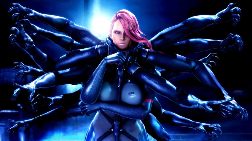 3d_(artwork) arms breasts french high_resolution highres metal_gear_rising mistral_(metal_gear_rising) pink_hair