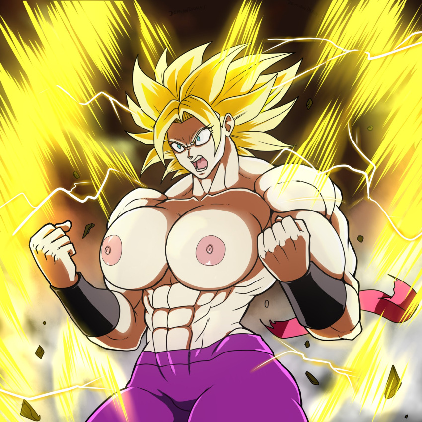 abs big_ass big_breasts blonde_hair caulifla demiandraws dragon_ball dragon_ball_z female female_only thick_thighs