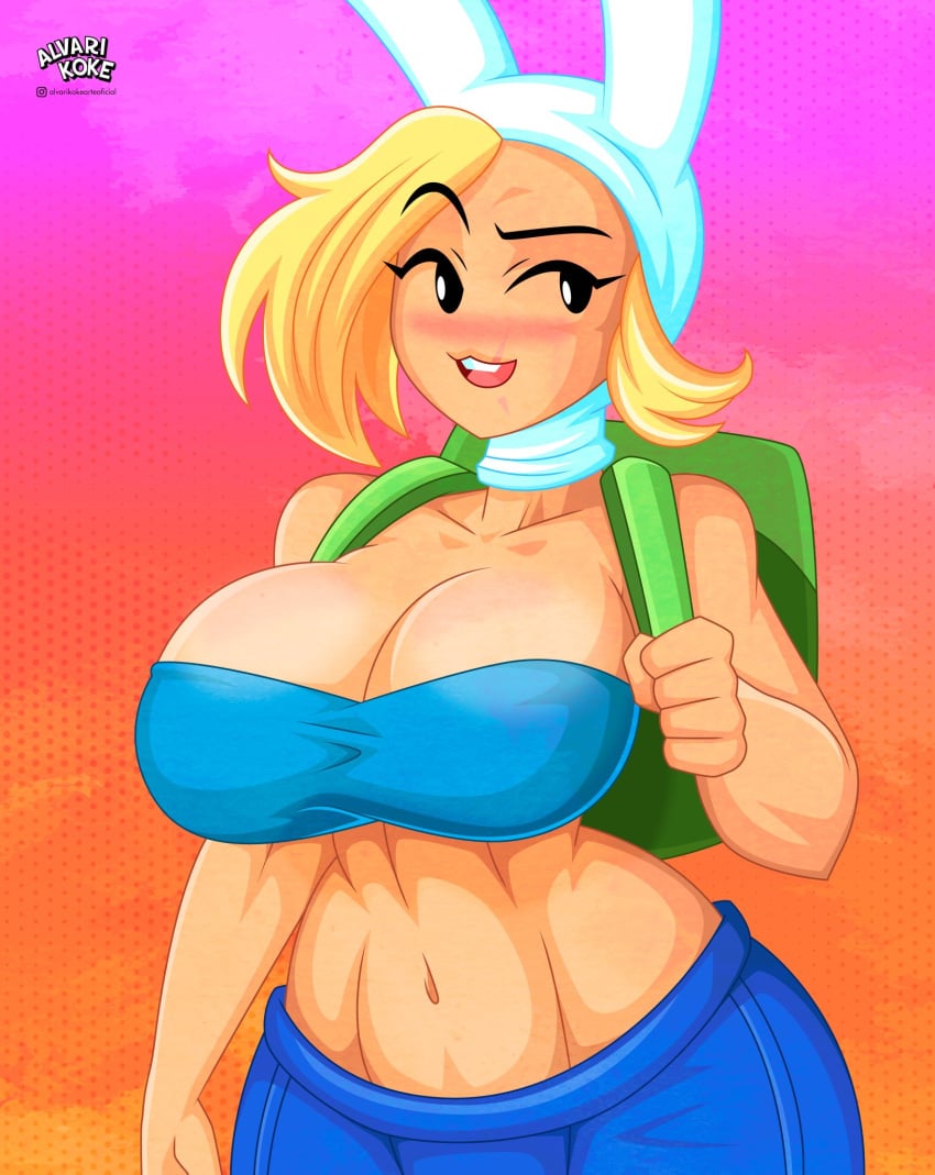 1girls adventure_time alvarikokearte argentina belly belly_button big_breasts breasts cleavage collarbone female female_focus female_only fionna_and_cake fionna_campbell fionna_the_human_girl large_breasts light-skinned_female light_skin