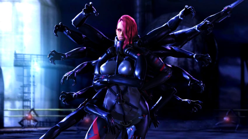 3d_(artwork) bodysuit female_only french hi_res high_resolution metal_gear_rising mistral_(metal_gear_rising) pink_hair tight_clothes