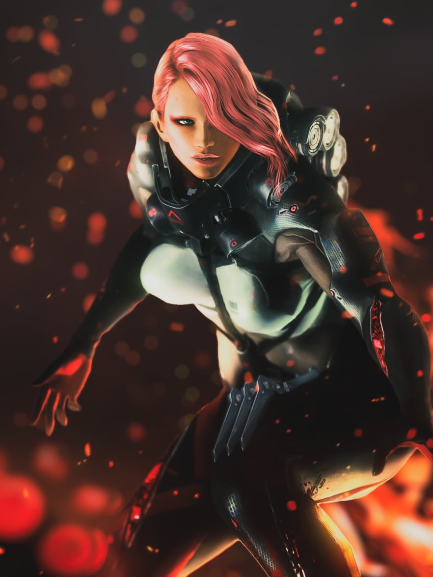 action_pose breasts french metal_gear_rising mistral_(metal_gear_rising) pink_hair screenshot stellasin thighhighs