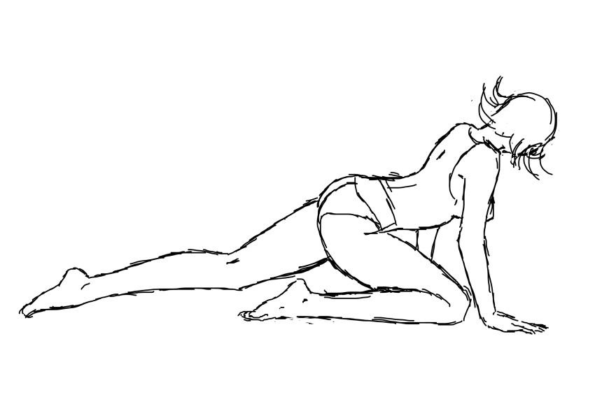 ass bare_legs exercise legs meryl_silverburgh metal_gear metal_gear_solid panties pencil_sketch rough_sketch sketch stretch stretching t-shirt