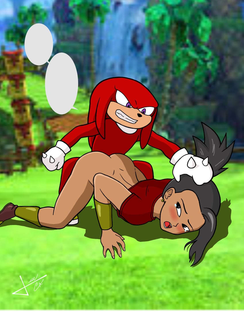 1boy 1girls crossover dragon_ball_super female kale knuckles_the_echidna male sex sonic_(series) tagme