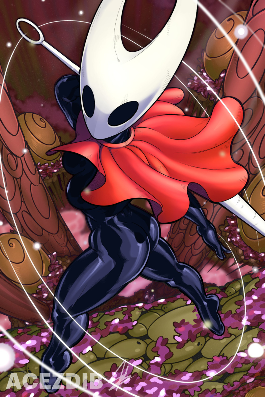 acezdib cape curvy dreamer hollow_knight hornet_(hollow_knight) large_ass large_breasts mask