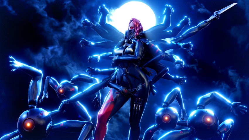 3d_(artwork) belly bodysuit breasts french high_resolution highres metal_gear_rising mistral_(metal_gear_rising) perfect_body pink_hair red_eyes sexy_pose thighhighs