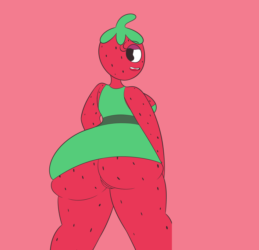 anthro ass drupe food fruit ok_k.o.!_let's_be_heroes presenting pussy strawberry