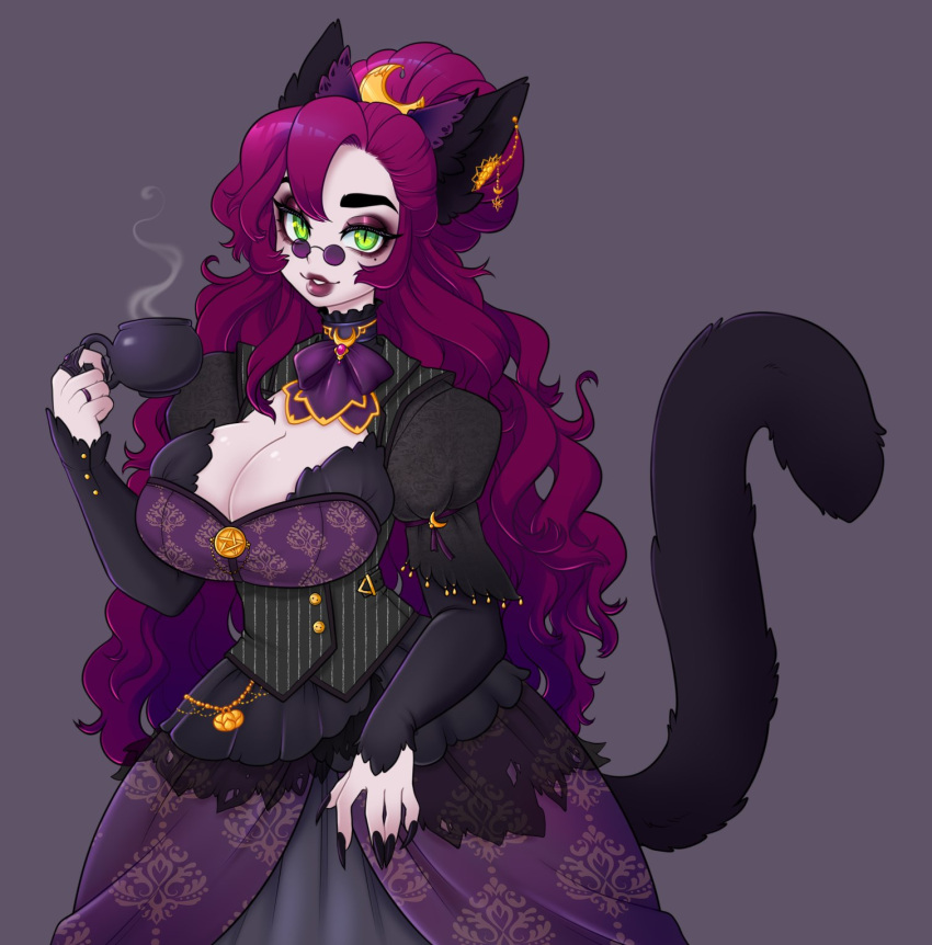 big_breasts breasts cleavage feline female furry huge_breasts jinx_doodle thick_thighs wide_hips