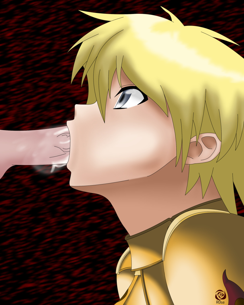 blonde_hair cum female hellsing hellsing_ultimate oral penis r0se seras_victoria short_hair