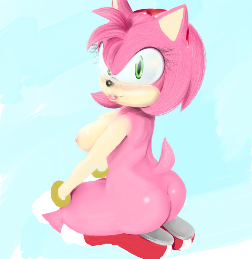 amy_rose anthro ass breasts furry hmx looking_at_viewer pink pink_hair sonic_(series) wip work_in_progress