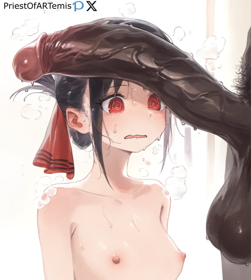 1boy 1girls ai_generated big_cock big_penis big_testicles black_hair black_penis color dark-skinned_male female huge_cock interracial kaguya-sama_wa_kokurasetai_~tensai-tachi_no_renai_zunousen~ male naked naked_female naked_male nipples nude nude_female nude_male penis_on_face priestofart red_eyes shinomiya_kaguya simple_background small_breasts steam steaming_body sweat sweatdrop tagme tagme_(artist) tagme_(character) wavy_mouth