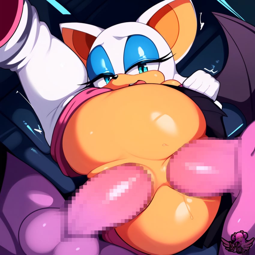 ai_generated anal anal_sex artist_logo big_butt double_penetration female furry group_sex looking_at_viewer madoka_worship rouge_the_bat rough_sex sex sonic_(series) thick_ass thick_thighs vaginal_penetration vaginal_sex