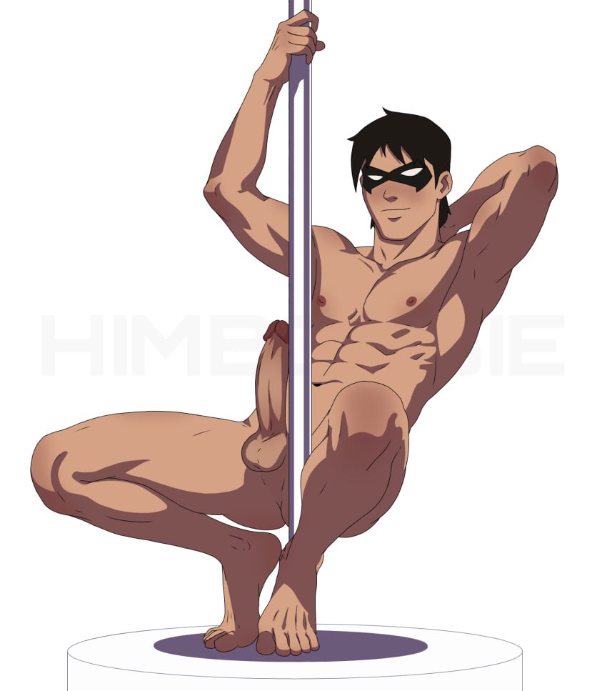 dc_comics dick_grayson feet gay gay_sex male nightwing pecs penis robin_(dc) stripper_pole