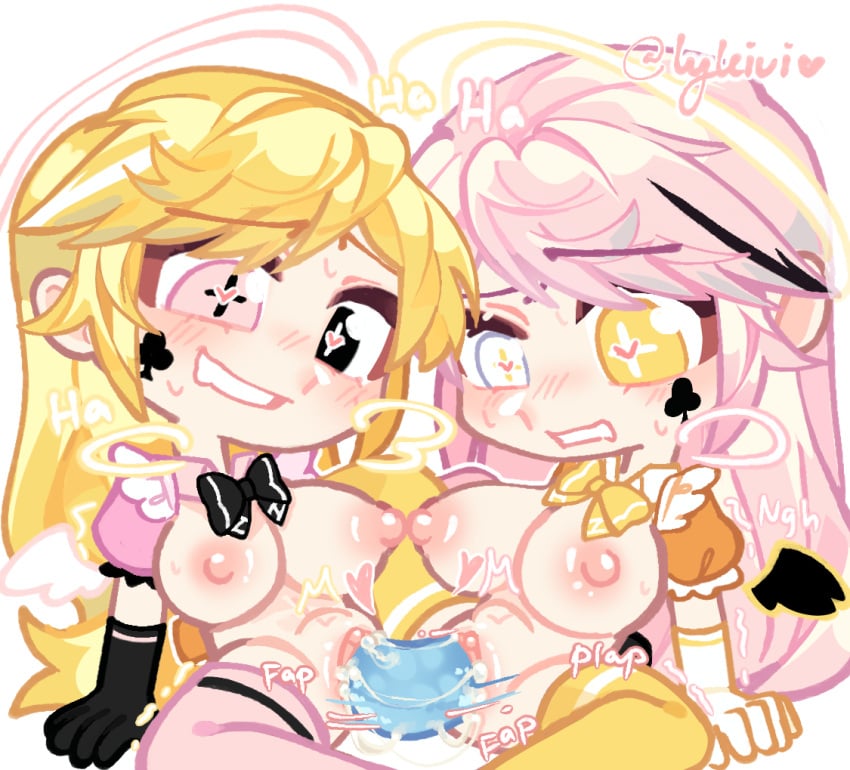 2girls blush dildo dildo_in_pussy dildo_insertion dildo_penetration female fog gacha gacha_club gacha_heat gacha_life gacha_life_2 heart_symbol lesbian_sex lykivi onomatopoeia two_girls vaginal_penetration vesztegi yuri