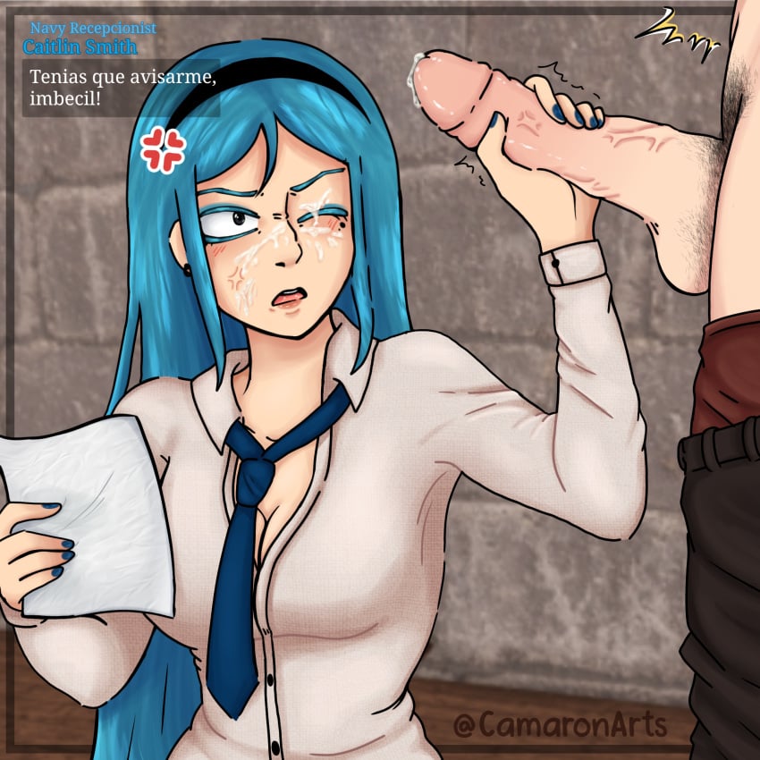 1boy 1boy1girl 1boys 1girl1boy 1girls anger_symbol anger_vein angry angry_expression angry_face angry_female annoyed_expression arcane_odyssey blue_hair blue_hair_female bothered caitlin_smith camaronart character_name clothed_female complaining cum cum_on_face cum_over_eye handjob holding_penis indoors looking_at_partner mole mole_under_eye pants_down roblox roblox_game self_upload spanish_text surprise_cumshot tagme text twitter_username unbottoned_shirt uncaring unexpected_cumshot unseen_male_face watermark