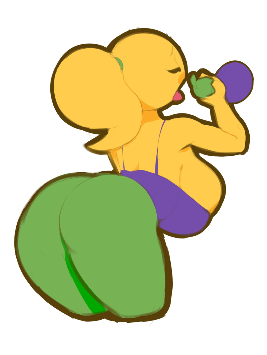 1girls 2d ass big_ass big_breasts breasts cleavage closed_eyes eggplant emoji emoji_(race) emoji_slut emojifam_(sssir8) female huge_ass huge_breasts open_mouth plantpenetrator ponytail sole_female solo solo_female spandex suggestive tongue tongue_out yellow-skinned_female yellow_skin yoga_pants