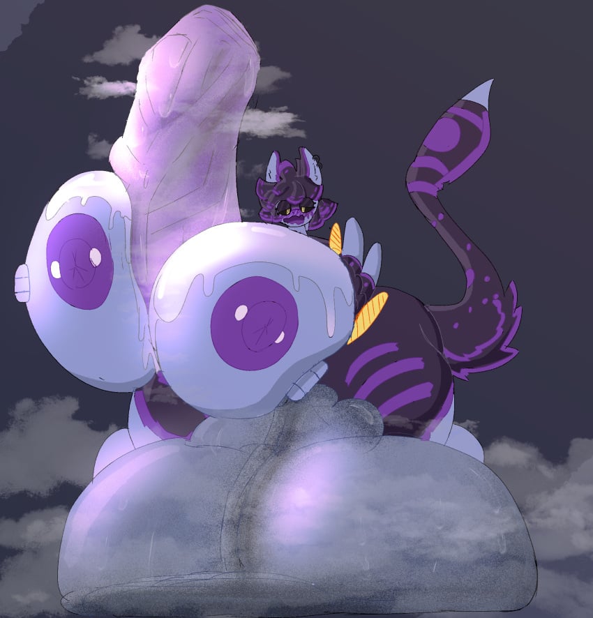 ahe_gao anthro autopaizuri avali big_penis bodily_fluids breast_play breasts genital_fluids genitals herm hi_res huge_cock hyper hyper_genitalia hyper_penis intersex lighthouseheat looking_pleasured masturbation nakaya_avarlina penis precum sex solo titjob