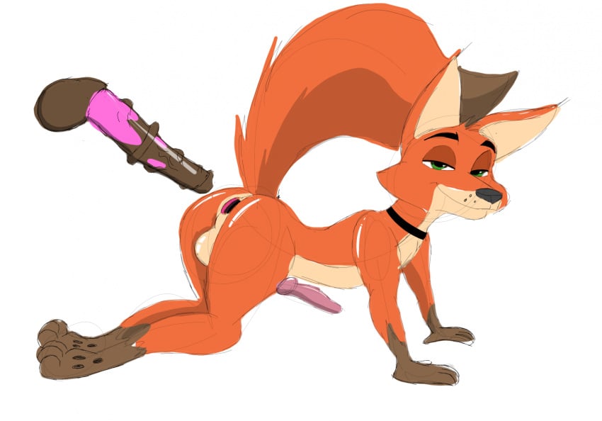 animal_genitalia animal_penis anthro canid canine disney equine_genitalia equine_penis fox gaping gay genitals hi_res jrxt male male_only mammal nick_wilde penis solo zootopia