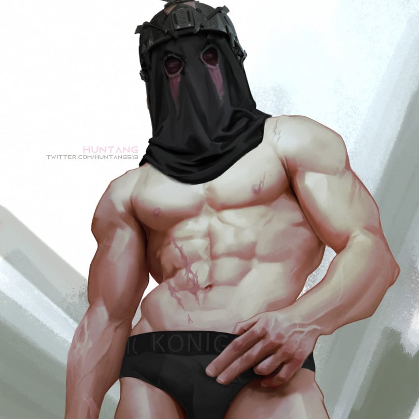 abs artistic_nude artistic_nudity bara barazoku boxers boxers_(clothing) buff call_of_duty call_of_duty_modern_warfare_2_(2022) digital_painting_(artwork) könig konig male male_only muscular muscular_arms muscular_male no_visible_genitalia nonsexual opoccult pinup scar scars six_pack sniper_veil solo_male suggestive underwear underwear_only veiny_muscles voidbringerr