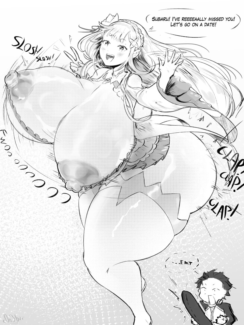 areola_bulge areolae areolae_slip clapping_cheeks co03but emilia_(re:zero) erect_nipples erection greeting half-elf huge_ass huge_breasts huge_butt huge_cock huge_nipples huge_thighs hyper hyper_ass hyper_breasts hyper_penis innocent natsuki_subaru nipple_bulge nipple_slip nipples re:zero_kara_hajimeru_isekai_seikatsu sloshing_breasts surprised thick_ass thick_thighs thigh_boots thigh_highs thighhigh_boots unaware