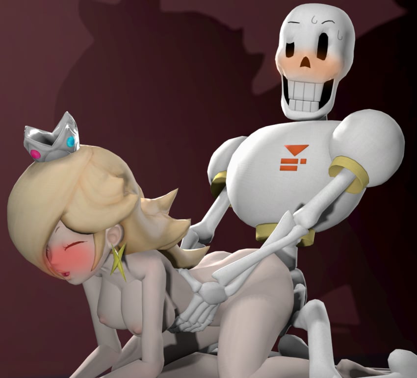 1boy 1boy1girl 1girls 3d 3d_(artwork) 3d_model all_fours animated_skeleton ass blonde_hair blonde_hair_female blue_eyes blush blush_stickers bottomless bottomless_male breasts crossover crown doggy_style duo eastern_and_western_character ectopenis female female_human female_penetrated genitals gloves human human_penetrated interspecies long_hair long_hair_female looking_back male male/female male_penetrating male_penetrating_female mario_(series) monster nude nude_female orange_penis papyrus papyrus_(undertale) partially_clothed partially_clothed_male penetration penetration_from_behind penis princess_rosalina scarf sex sex_from_behind sfm skeleton source_filmmaker straight super_mario_galaxy undead undertale undertale_(series) vaginal_penetration weird_crossover