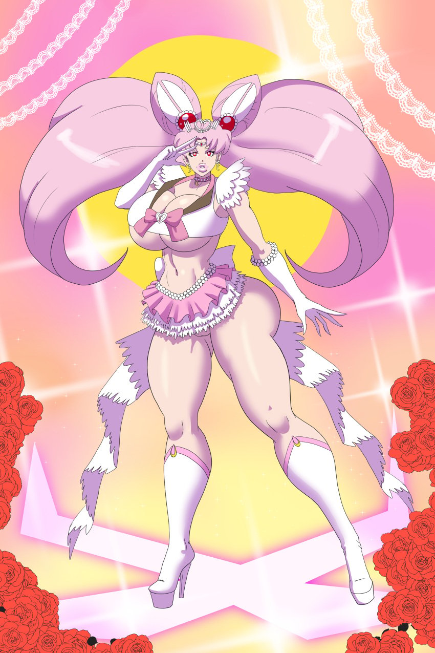 aged_up annon bimbo bimbo_body bimbo_lips bimboannon bimbofication bimbofied bishoujo_senshi_sailor_moon chibi_usa clothing collar exposed_chest female high_heels huge_ass huge_breasts hyper_breasts large_breasts lipstick nail_polish pussy sailor_chibi_moon skirt thick_lips thick_thighs toned_stomach wide_hips