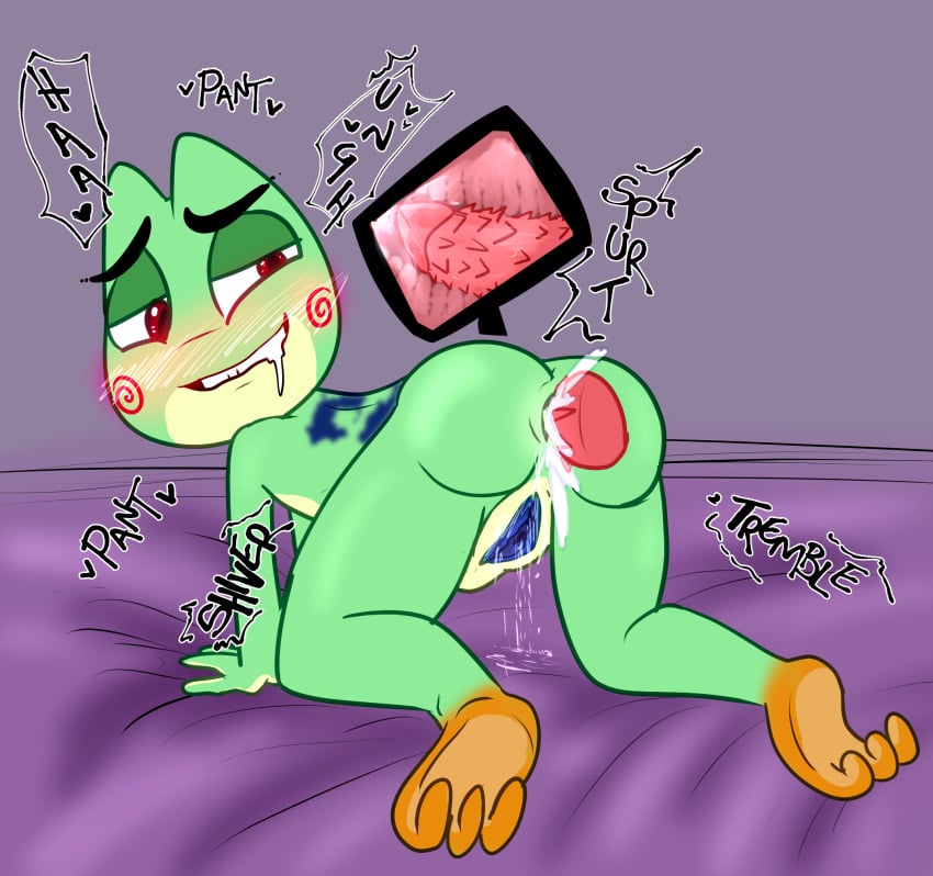 alternate_universe anthro cat_penis cock cum cum_in_ass cuntboy dripping dripping_pussy feline frog furry internal internal_anal internal_cumshot intersex interspecies kaeloo male ovotestis penis pussy reptile toony vagina wet_pussy