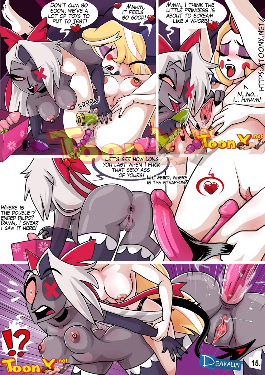 charlie_morningstar_(hazbin_hotel) comic deavalin hazbin_hotel hazbin_hotel_sex_(comic) vaggie_(hazbin_hotel) vercomicsporno vivziepop yuri