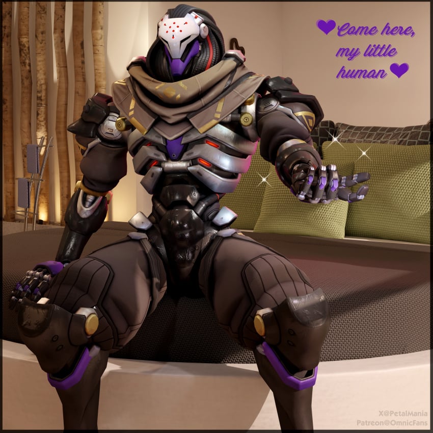 3d 3d_(artwork) blender blizzard_entertainment looking_at_viewer male male_only omnic omnicfans overwatch overwatch_2 ramattra robot sitting_on_bed