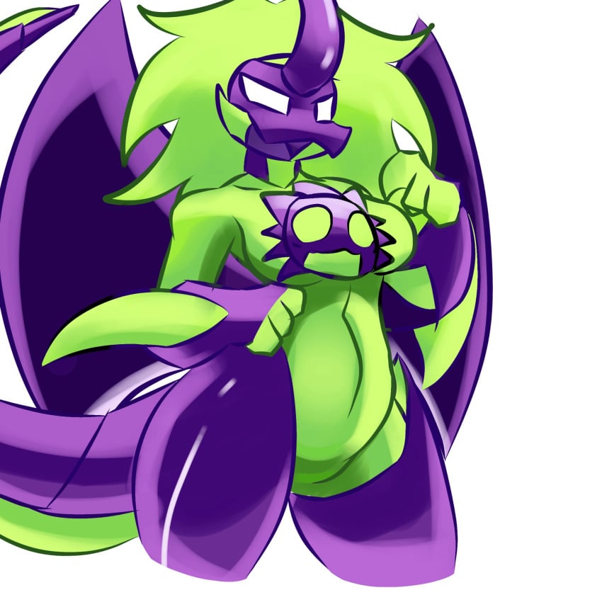 1girls 2024 alternate_color anthro awakened_bahamut belly breasts claws curvy curvy_figure dragon female genderswap genderswap_(mtf) green_body green_hair green_scales green_skin hair hand_on_hip hi_res horn liketosaye navel open_mouth purple_body purple_scales rule_63 shaded simple_background solo solo_female spikes tail the_battle_cats thick_thighs white_eyes wide_hips wings