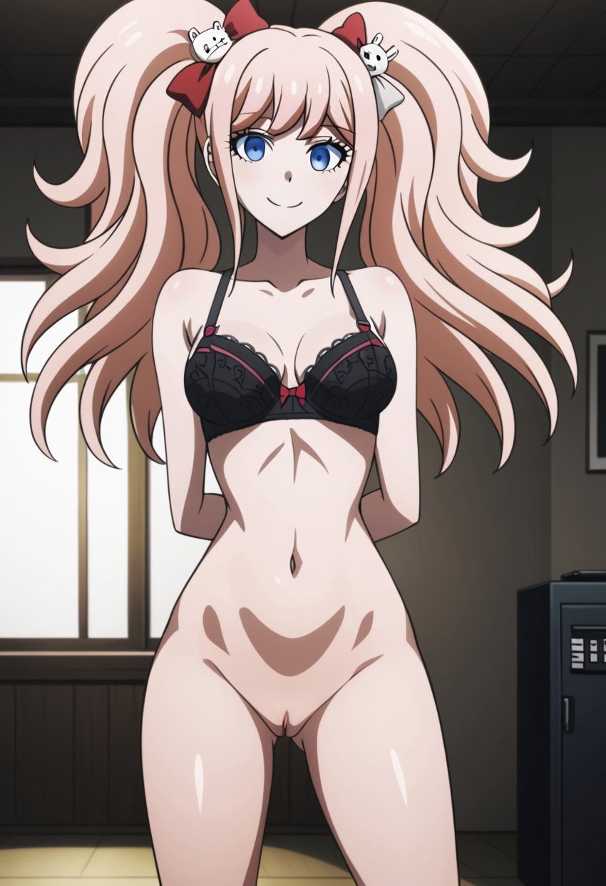 1girls ai_generated danganronpa female_only junko's_undressing junko_enoshima solo_female