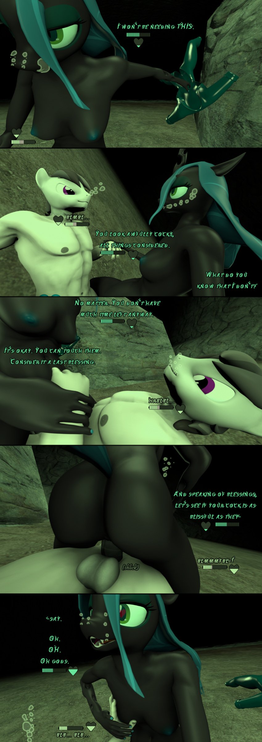 3d big_breasts english_text my_little_pony oc queen_chrysalis_(mlp) text underwater