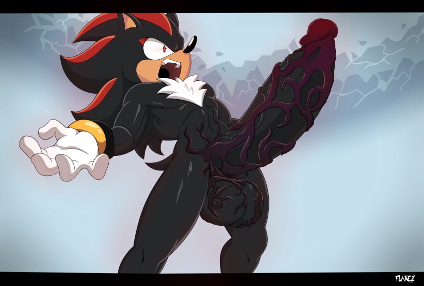 anthro balls big_balls big_penis flamez genitals hi_res huge_balls huge_cock hyper hyper_balls hyper_genitalia hyper_penis male penis sega shadow_the_hedgehog solo sonic_the_hedgehog_(series) transformation vein veiny_penis