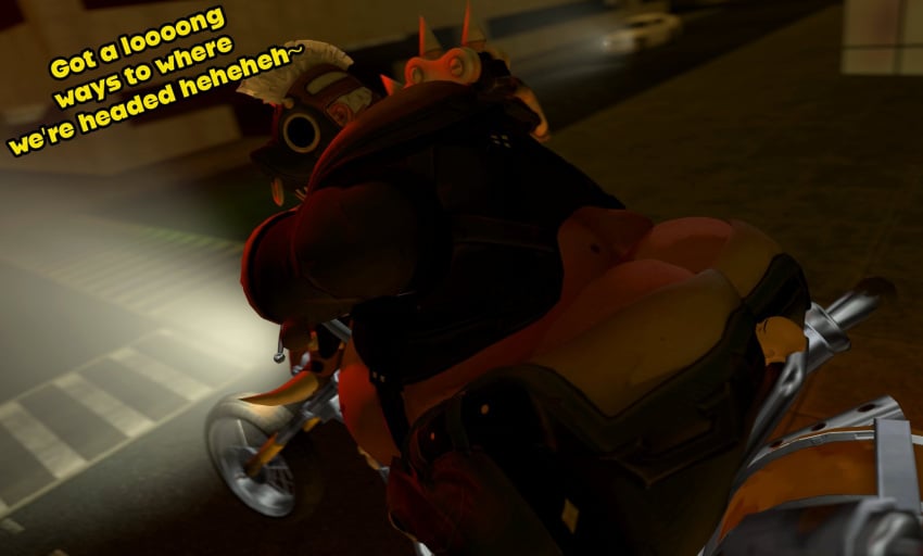 3d ass clothing dialogue english_text facesitting motorcycle mrrainbow overwatch roadhog tagme text