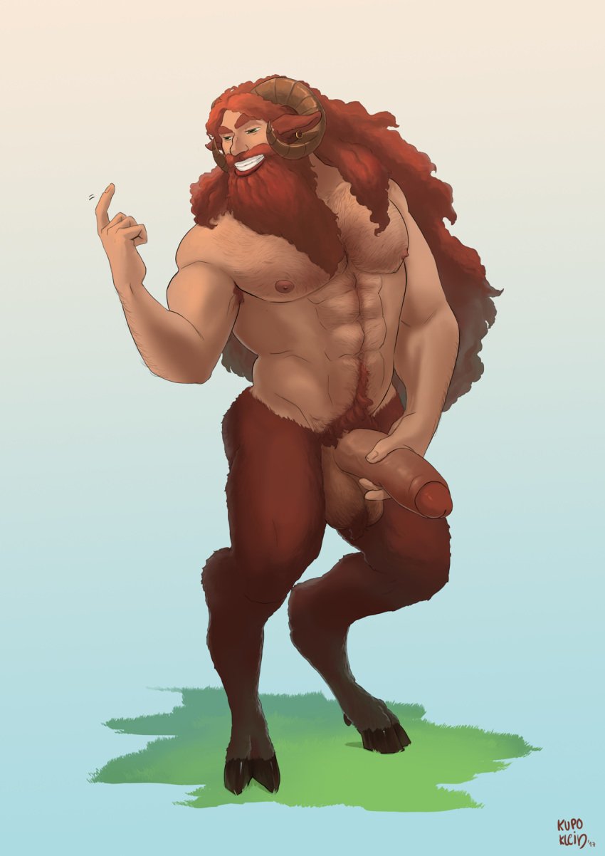 1boy 2017 abs animal_ears ball_tuft balls ballsack bara bartel beard beckoning body_fur body_hair boner brown_fur confident curly_hair earring erection facial_hair faun foreskin goat hairy_balls half-human holding_penis hooves horns huge_cock humanoid intact kupo_klein large_balls large_penis long_beard long_hair_male male male_nipples male_only masculine mature_male muscles muscular_male nude_male orange_hair partially_retracted_foreskin pecs penis satyr scrotum semi-erect smile solo testicles thick uncut veiny_penis