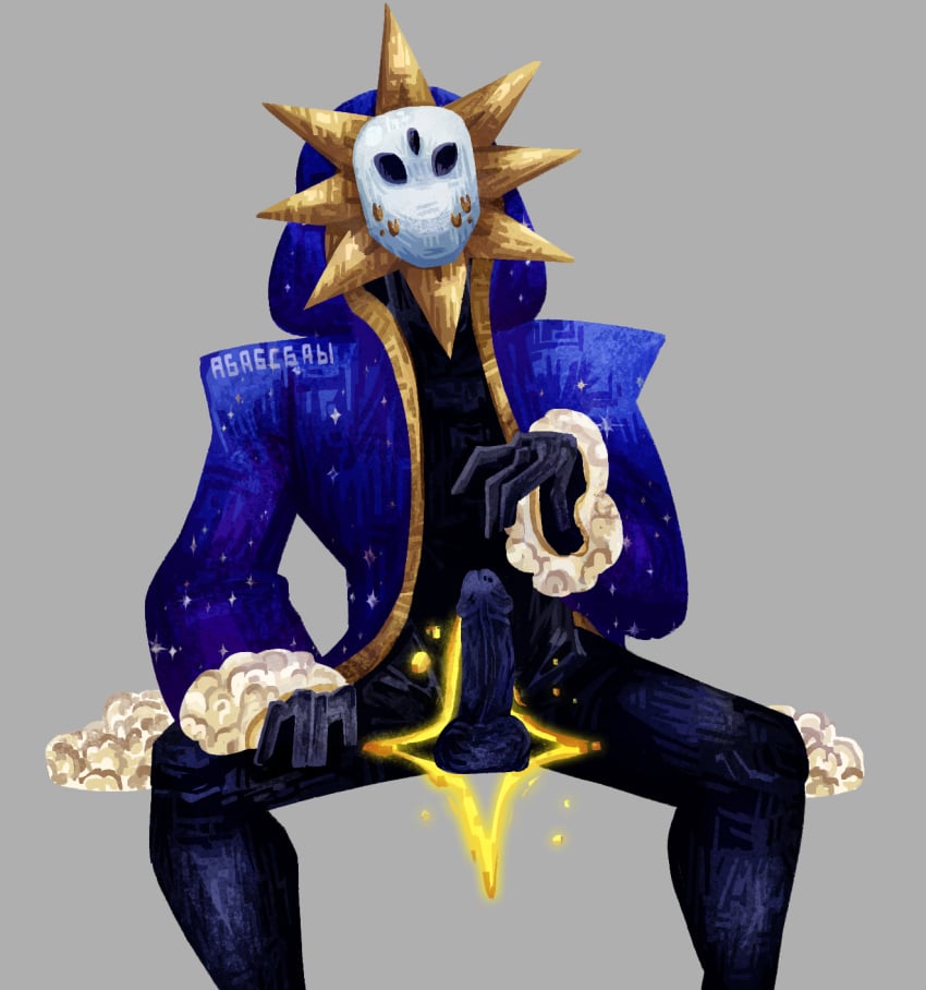 attendant_(regretevator) erection floating glowing hood magic male mask nude penis portal regretevator robe roblox solo star