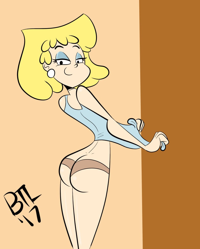 back_view benthelooney blonde_female blonde_hair female lori_loud panties solo straight_hair the_loud_house